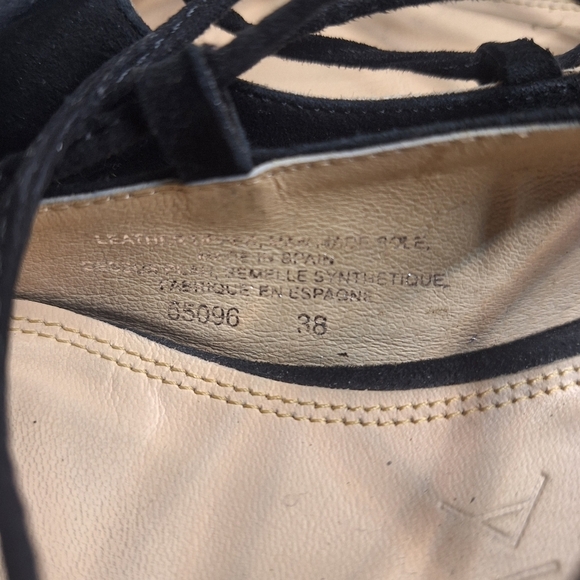 Helia made in Spain suede lace-up ballet style pointed to flats SZ 8 - Picture 5 of 10